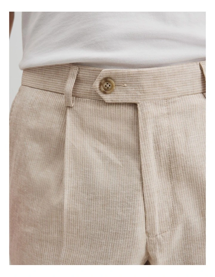 Linen Pinstripe Pant in Natural image 3