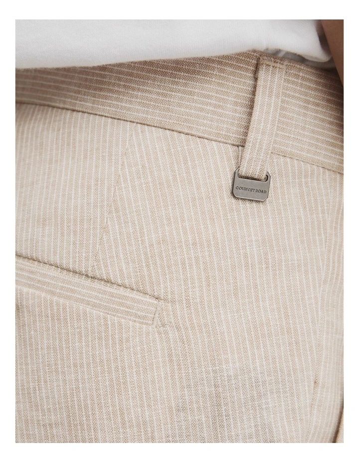 Linen Pinstripe Pant in Natural image 5