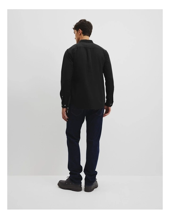 Regular Fit Australian Cotton Oxford Shirt in Black image 4