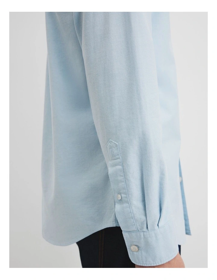 Regular Fit Australian Good Earth Cotton Oxford Shirt in Pale Blue image 2