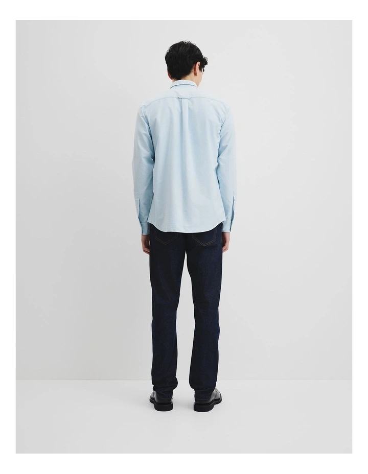 Regular Fit Australian Good Earth Cotton Oxford Shirt in Pale Blue image 4