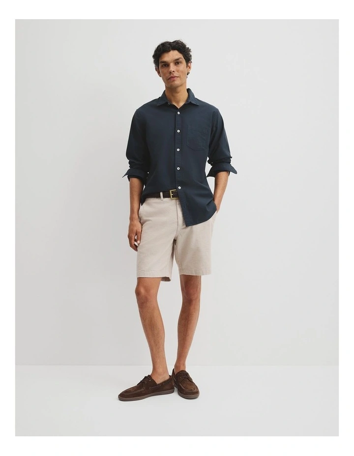 Australian Good Earth Cotton Regular Fit Oxford Shirt in Navy image 4