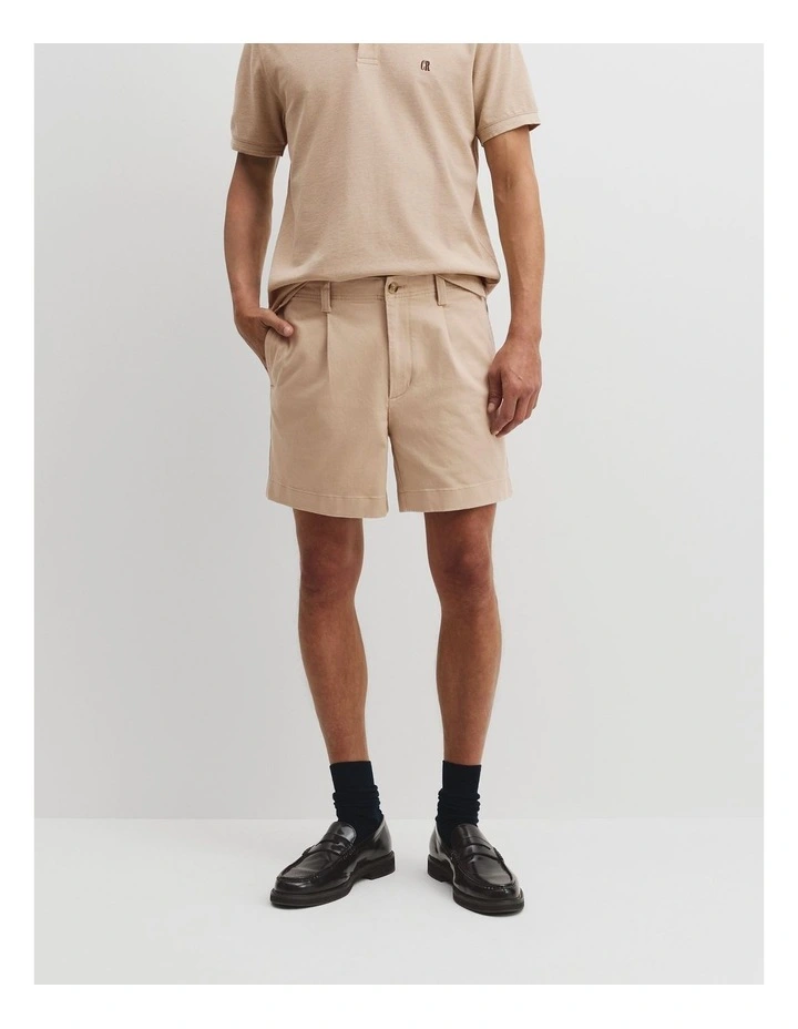 Relaxed Twill Short in Sand image 2