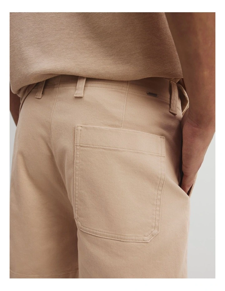 Relaxed Twill Short in Sand image 3