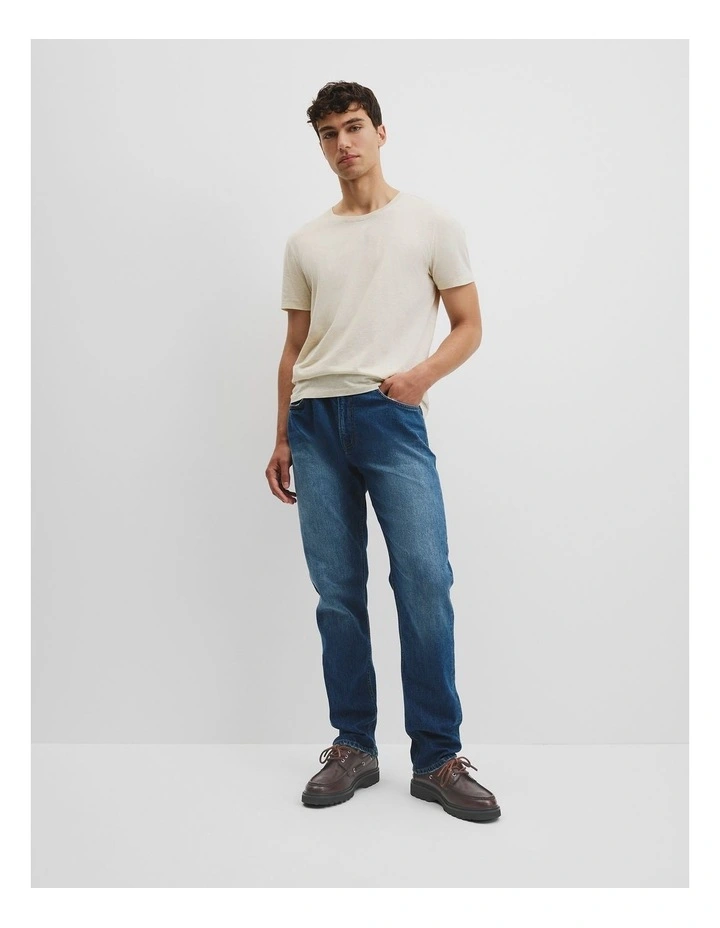 Pima Cotton Crew T-shirt in Oatmeal Marle image 2