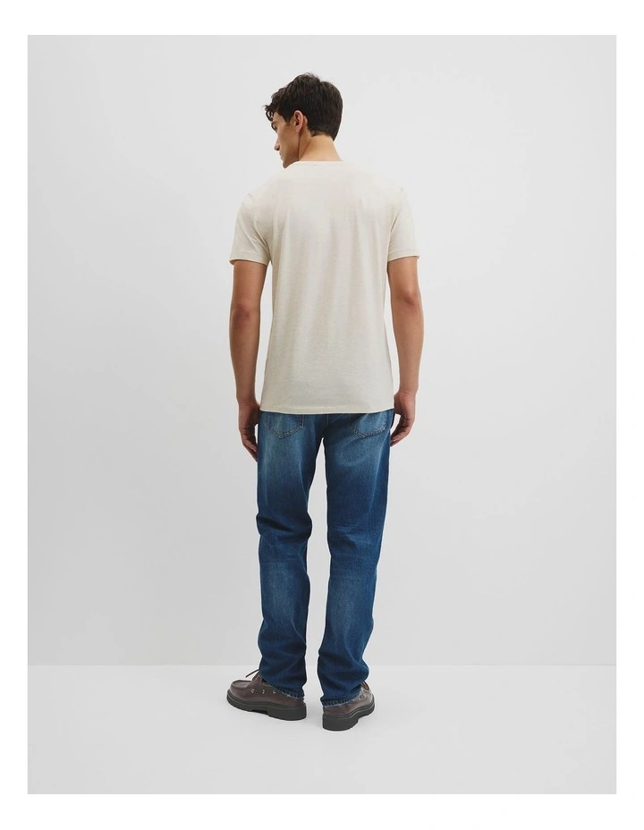 Pima Cotton Crew T-shirt in Oatmeal Marle image 4