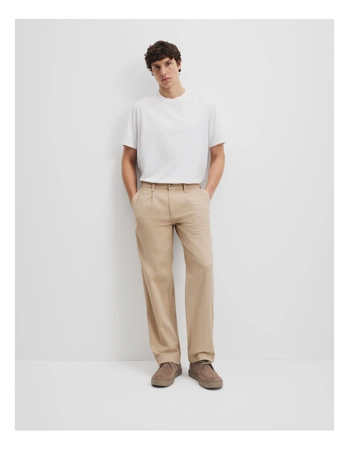 Relaxed Fit Twill Pant in Sand image 1
