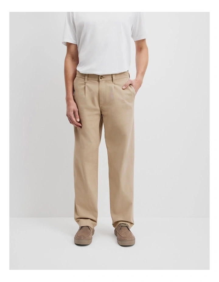 Relaxed Fit Twill Pant in Sand image 2
