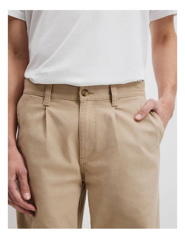 Relaxed Fit Twill Pant in Sand image 3