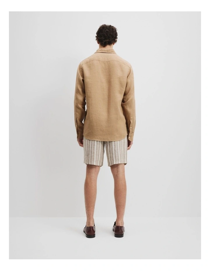 Regular Fit Organically Grown Linen Shirt in Oak image 4