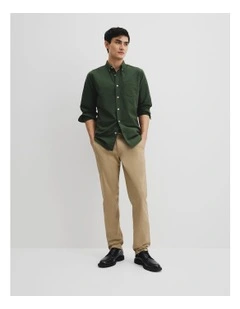 Regular Fit Australian Good Earth Cotton Oxford Shirt in Eden Green
