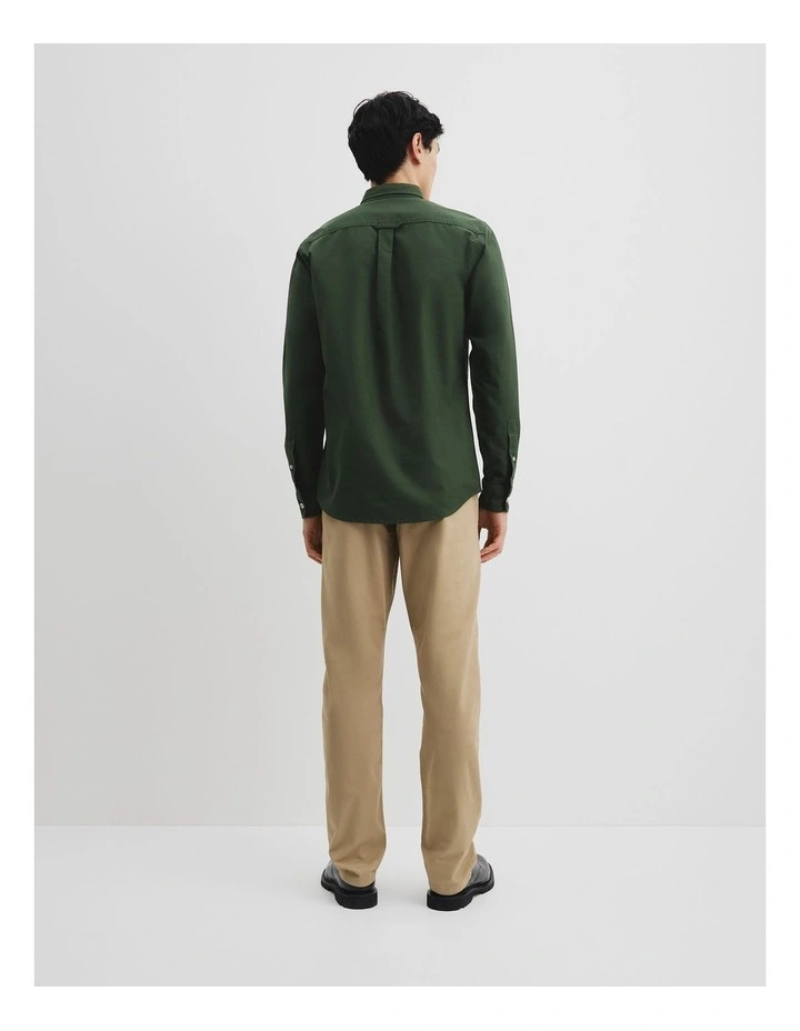 Regular Fit Australian Good Earth Cotton Oxford Shirt in Eden Green image 4