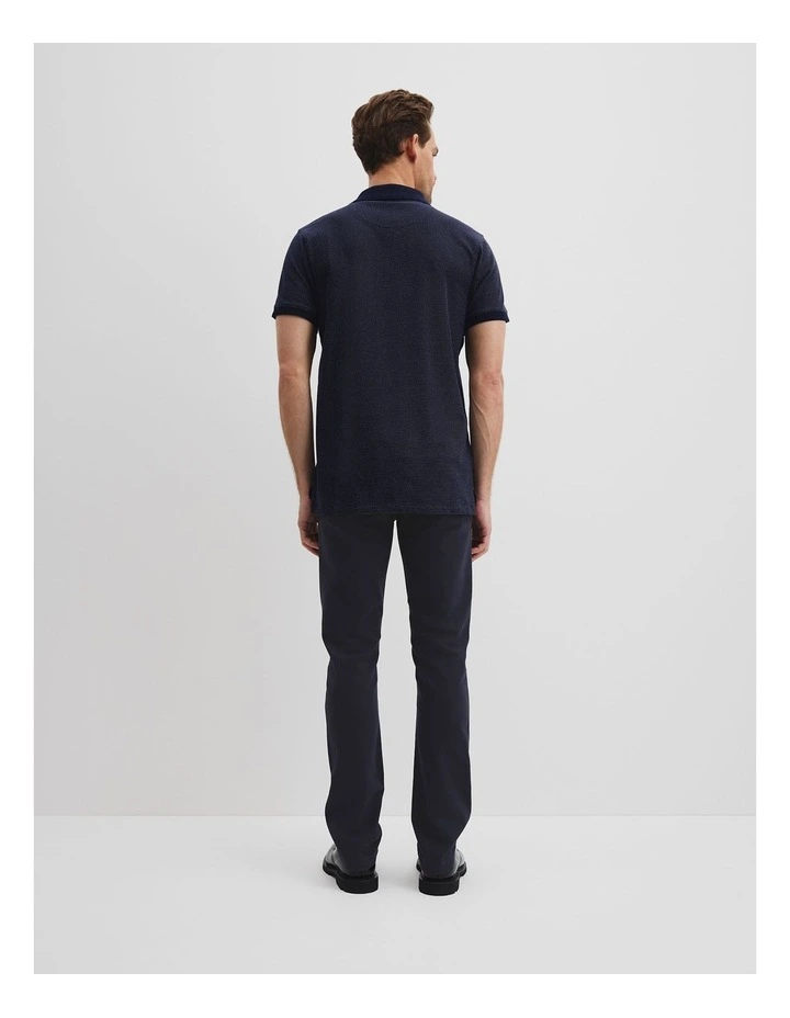 Australian Cotton Jacquard Polo in Navy image 4