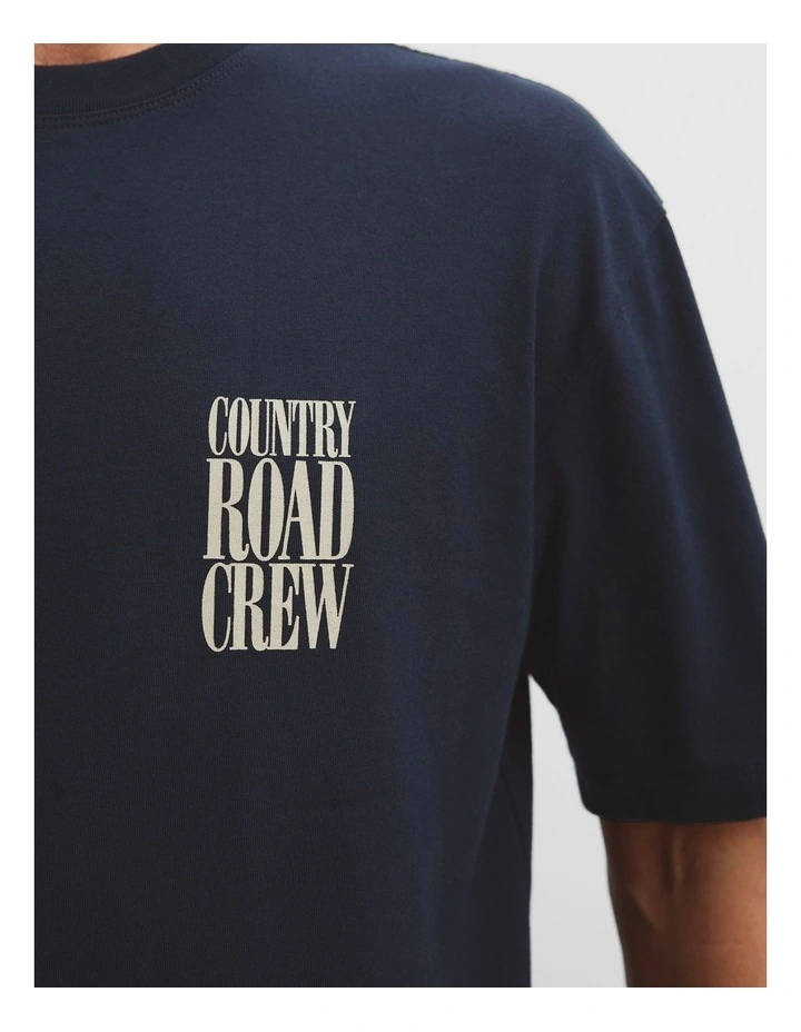 Australian Made 90s Reissue Crewwear T-Shirt in Navy image 2