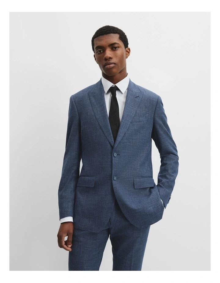 Slim Fit Cotton Stretch Jacket in Blue Multi image 1
