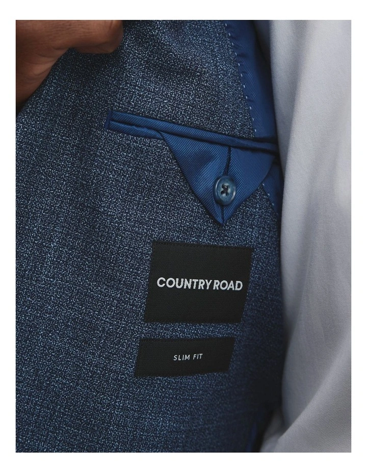 Slim Fit Cotton Stretch Jacket in Blue Multi image 5
