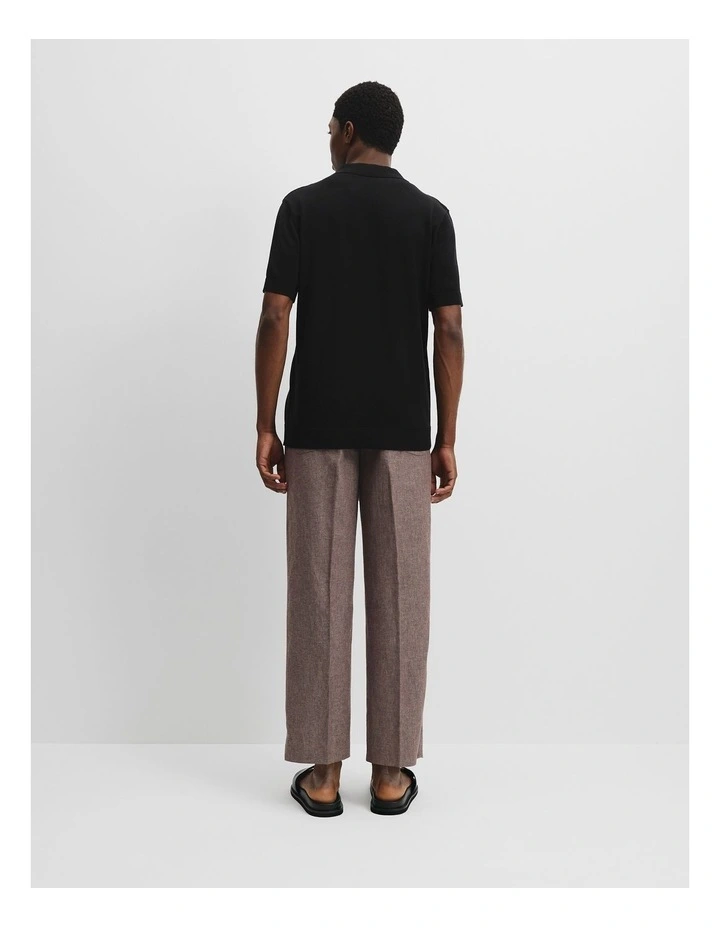 Cotton Silk Button-through Knit Shirt in Black image 4