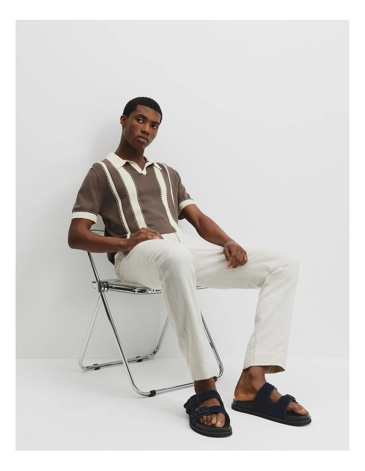 Cotton Silk Knit Trophy Polo in Mocha image 2