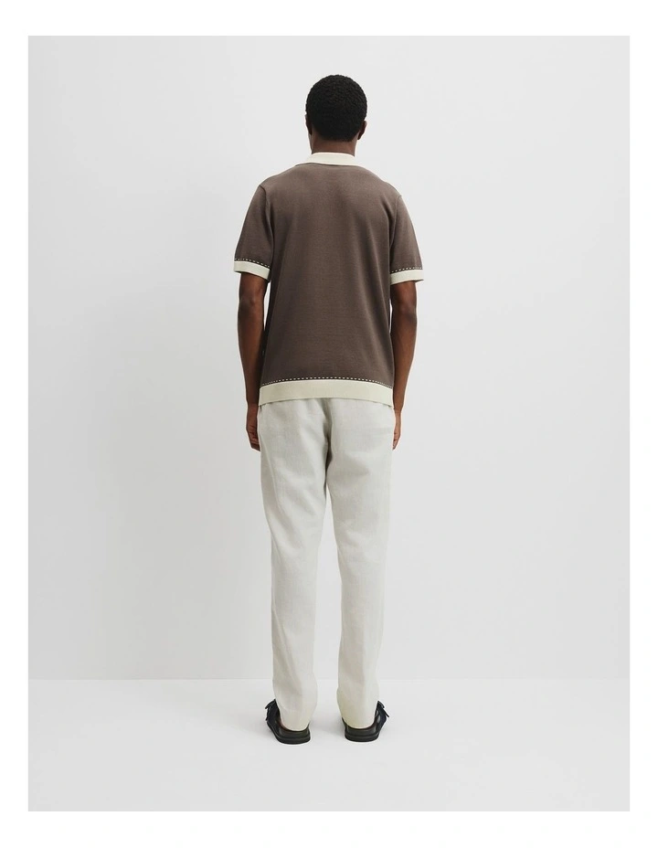 Cotton Silk Knit Trophy Polo in Mocha image 4