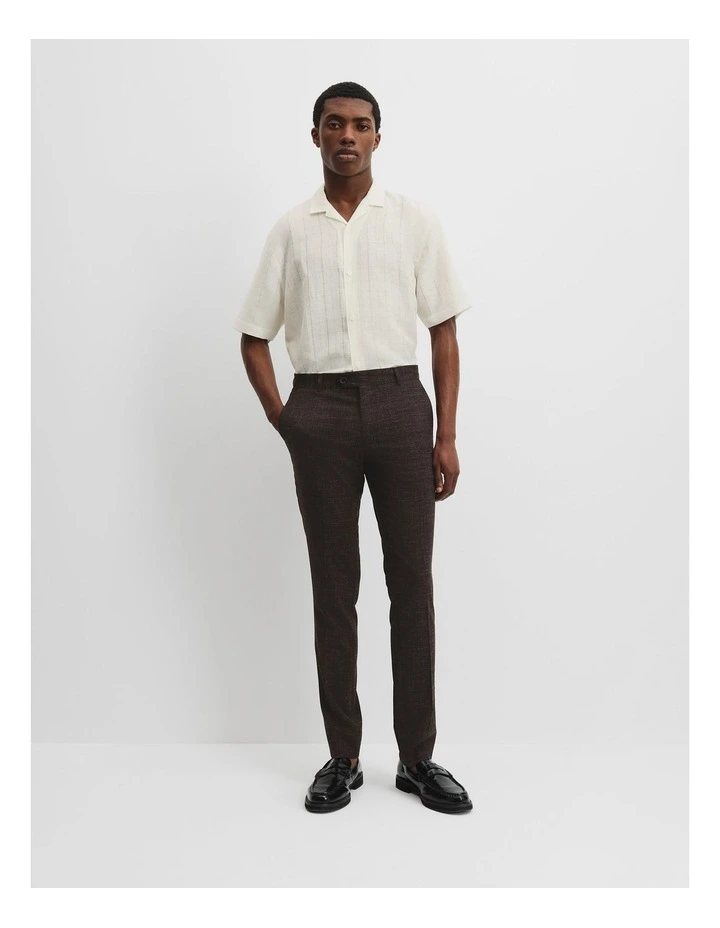 Wool Linen Stretch Pant in Truffle Brown image 1