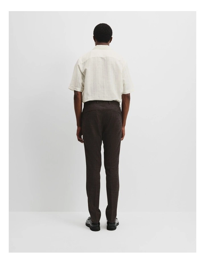Wool Linen Stretch Pant in Truffle Brown image 4