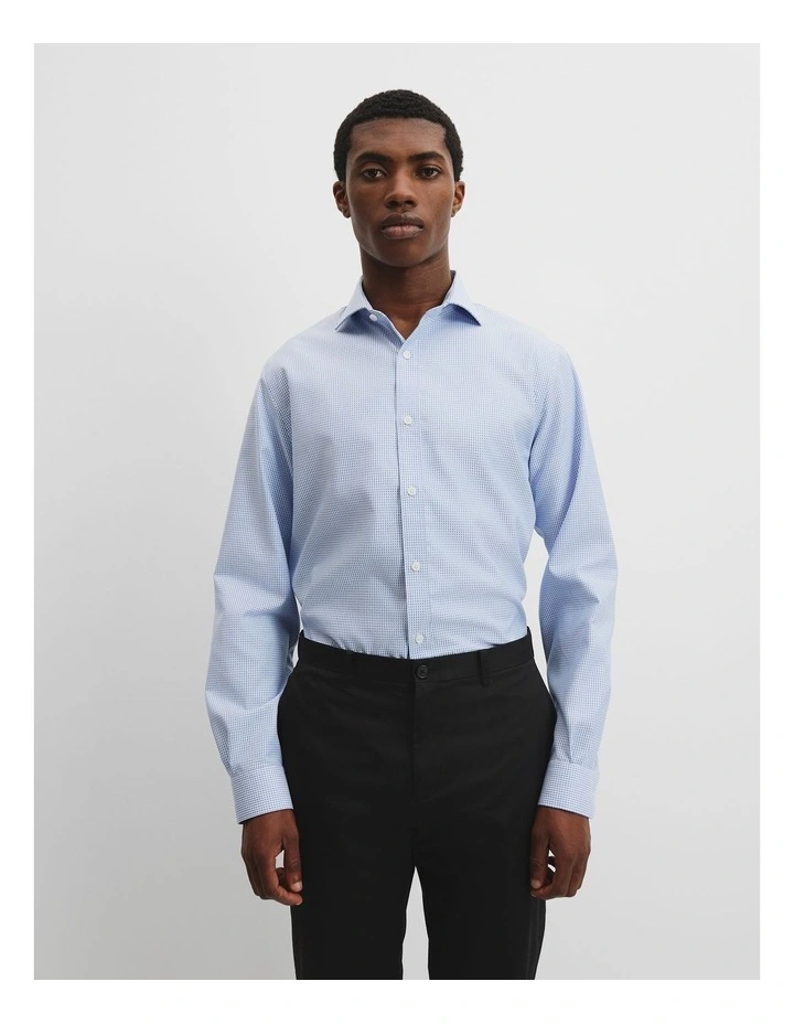 Regular Fit Jacquard Travel Shirt in Light Blue image 2