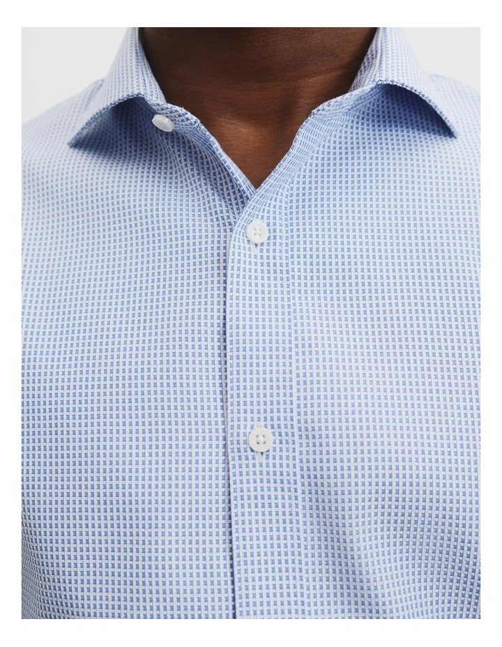 Regular Fit Jacquard Travel Shirt in Light Blue image 3