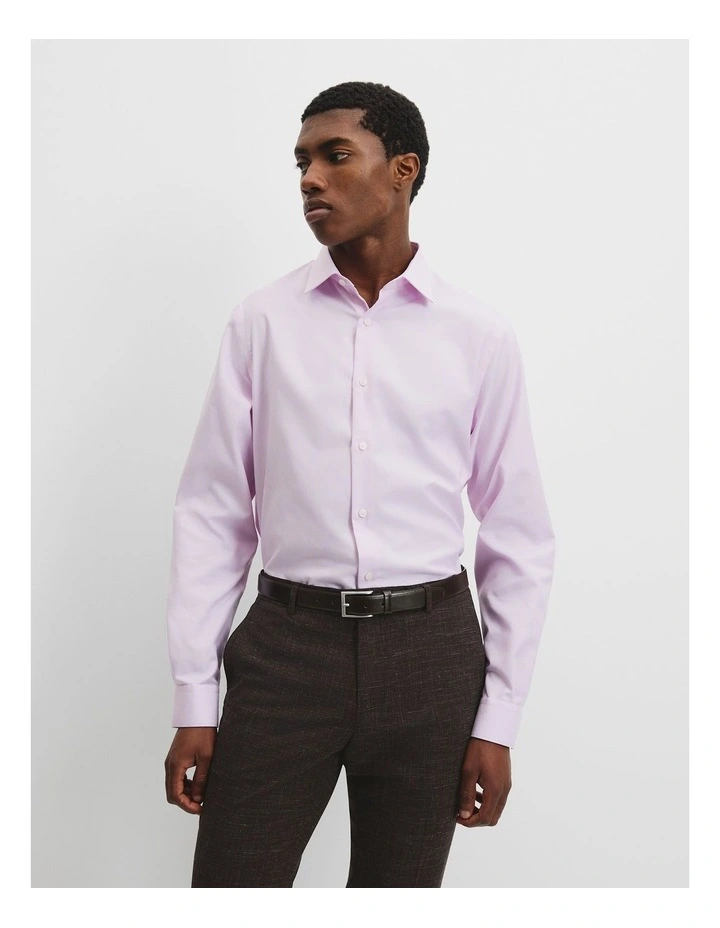 Regular Fit Jacquard Travel Shirt in Pale Pink image 1
