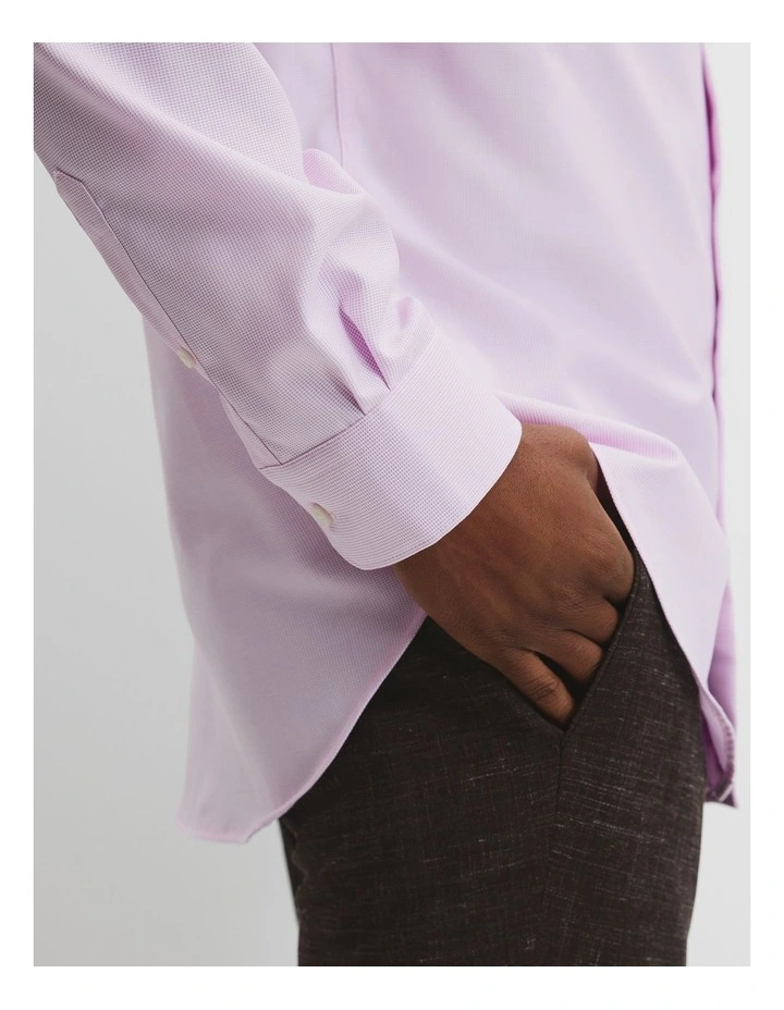 Regular Fit Jacquard Travel Shirt in Pale Pink image 3