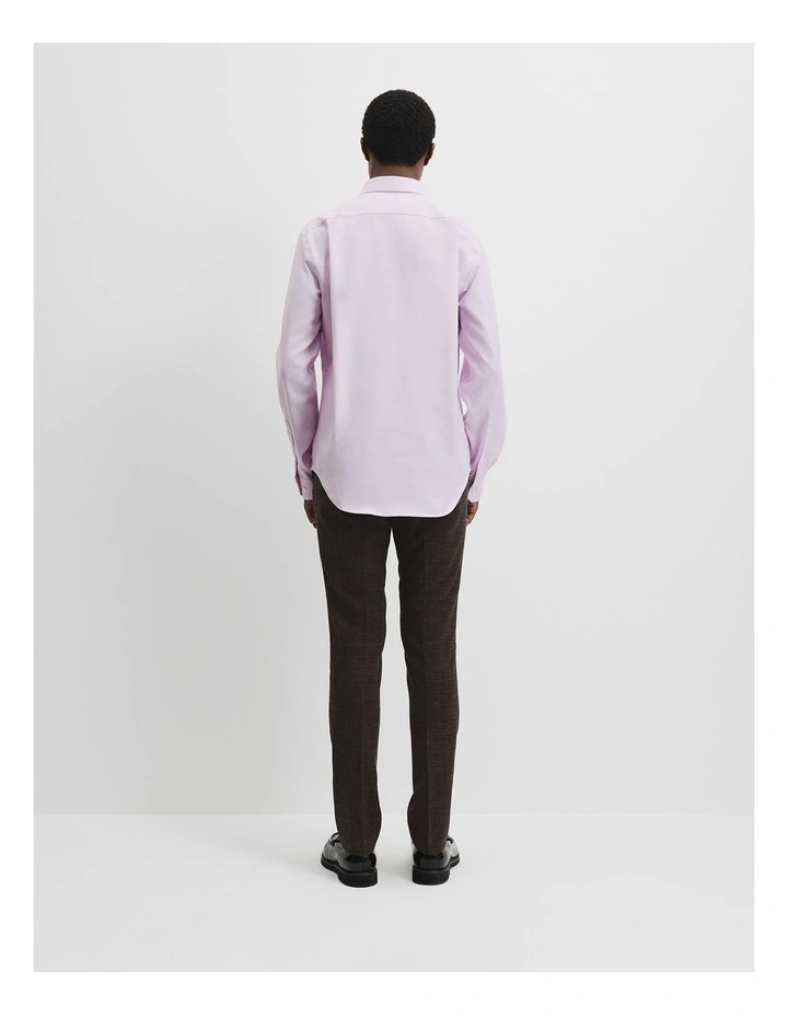 Regular Fit Jacquard Travel Shirt in Pale Pink image 4