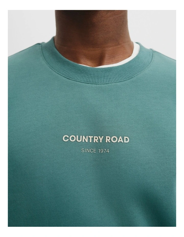 Australian Cotton Modern Logo Sweat in Blue Gum image 4