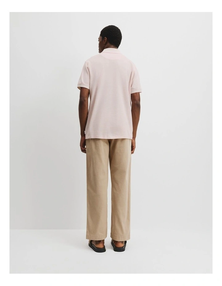 Australian Cotton Micro Textured Polo in Candy Pink image 2