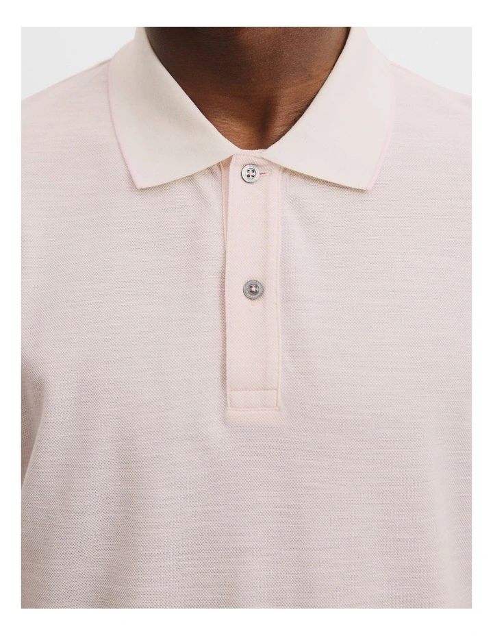 Australian Cotton Micro Textured Polo in Candy Pink image 3