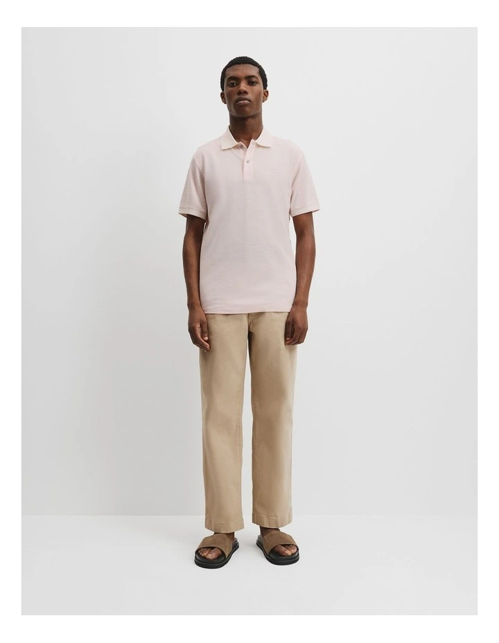 Australian Cotton Micro Textured Polo in Candy Pink image 4