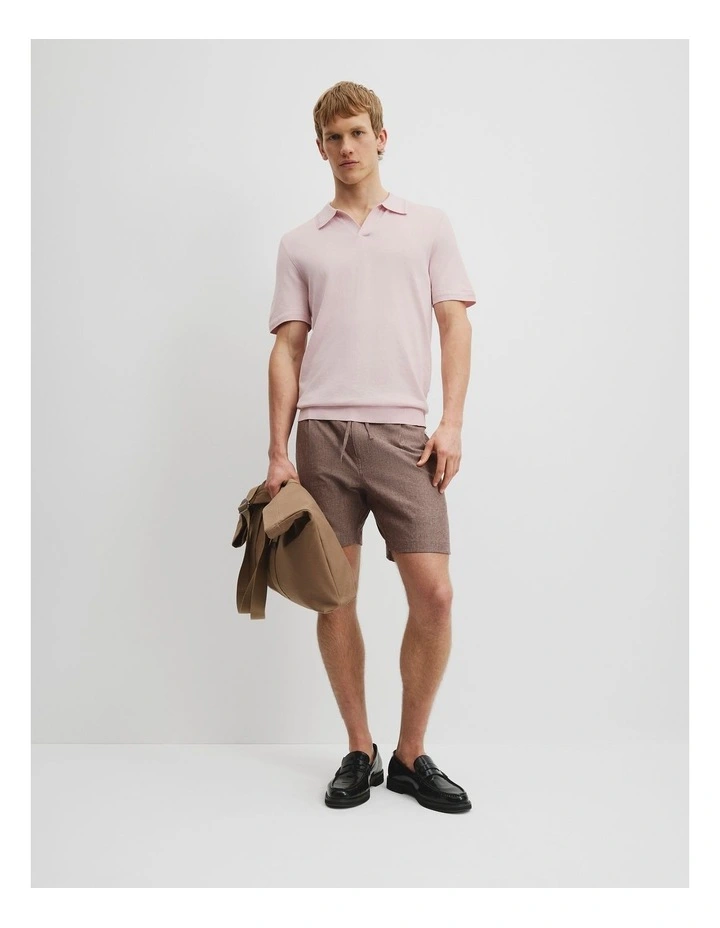 Cotton Silk Trophy Polo in Soft Pink image 2