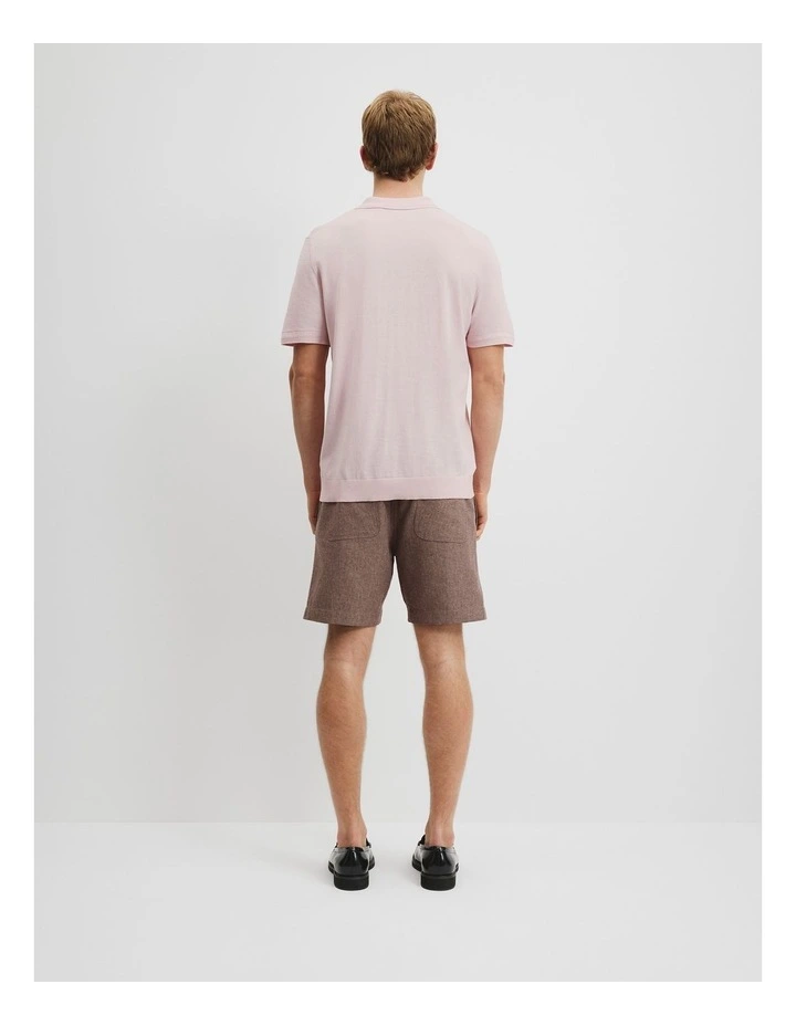 Cotton Silk Trophy Polo in Soft Pink image 4