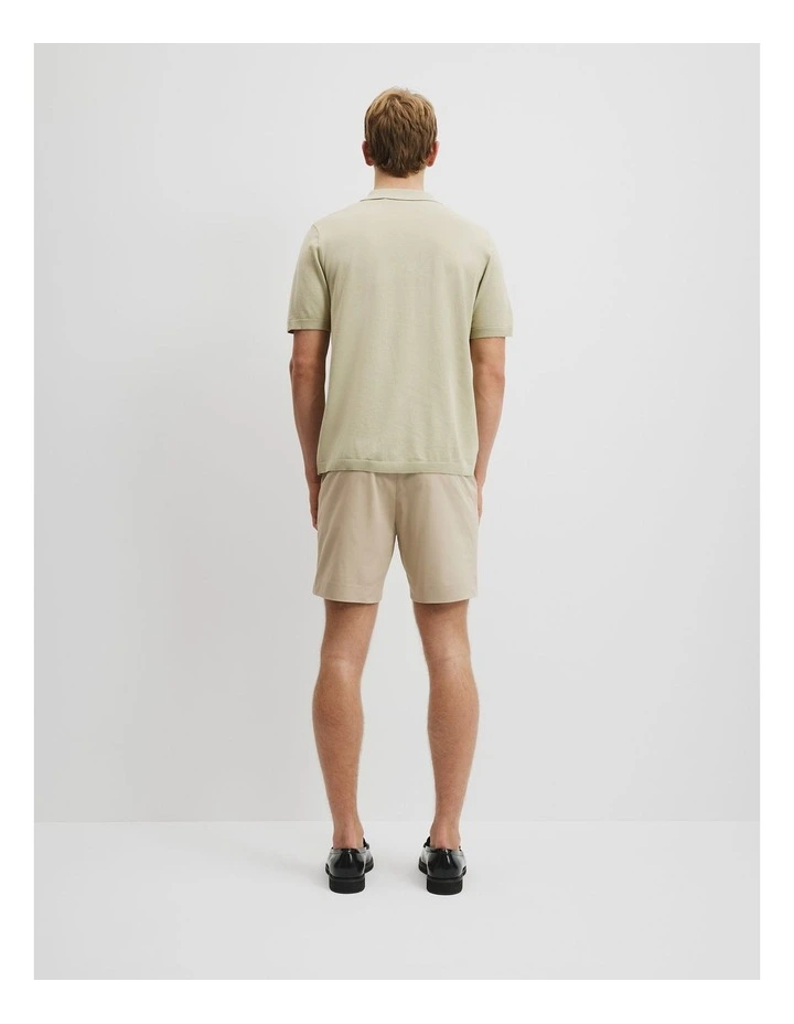 Cotton Silk Zip Knit Polo in Pistachio image 4