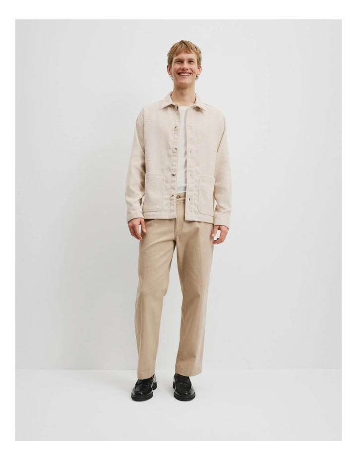 Textured Overshirt in Ecru image 2