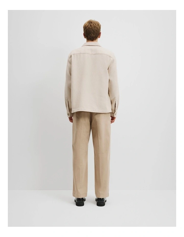Textured Overshirt in Ecru image 4