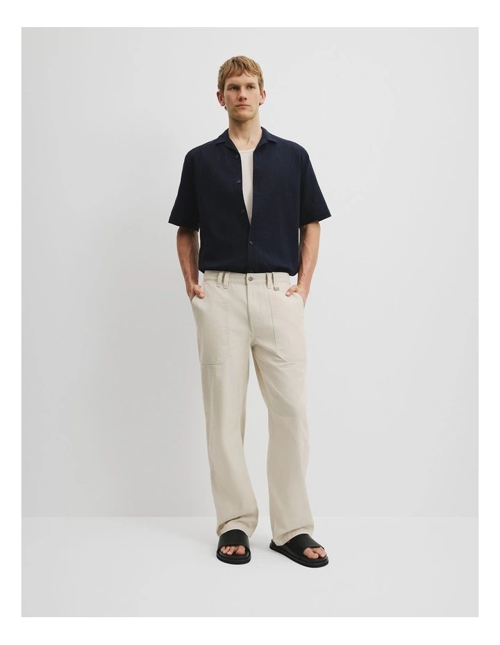 Herringbone Carpenter Pant in Ecru image 1