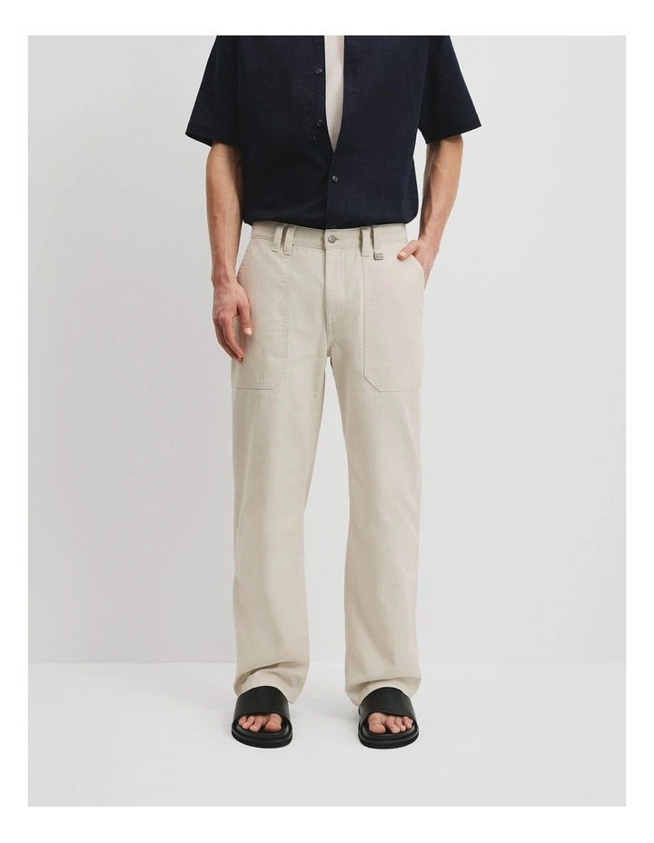 Herringbone Carpenter Pant in Ecru image 2