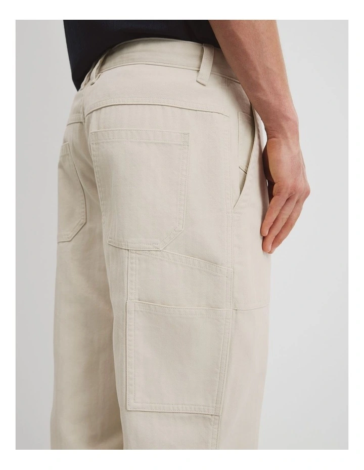 Herringbone Carpenter Pant in Ecru image 3