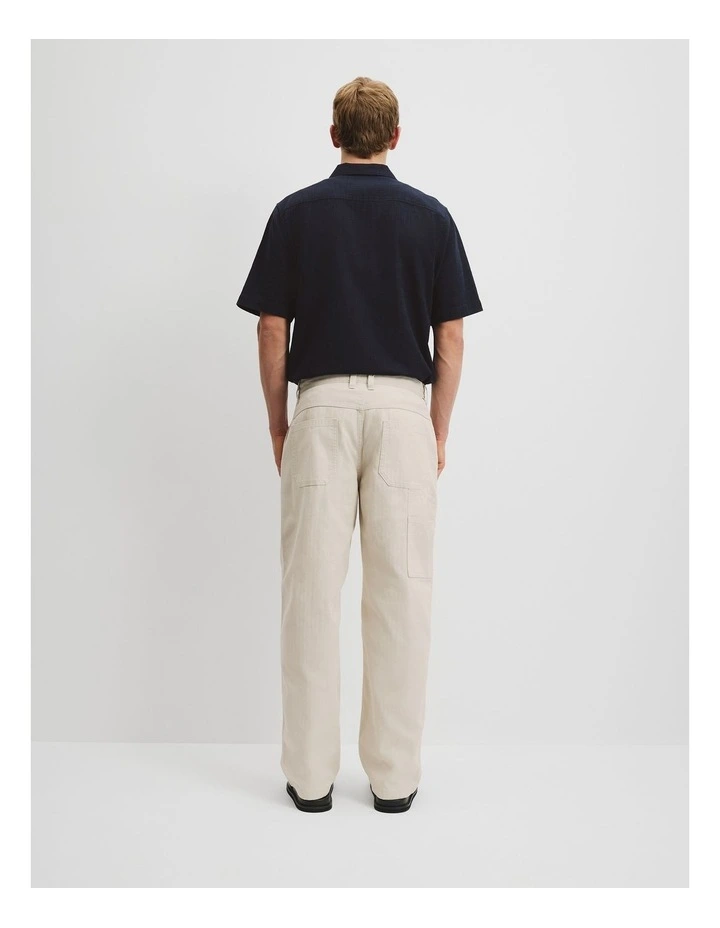 Herringbone Carpenter Pant in Ecru image 4