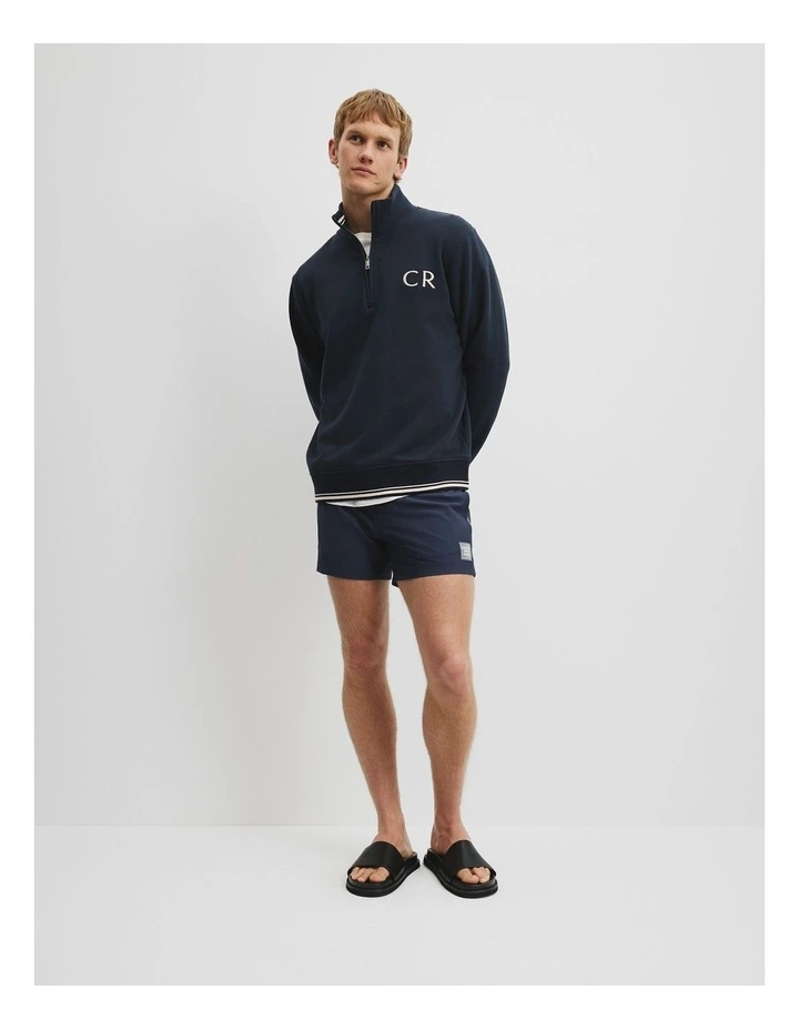 Verified Australian Cotton Cr Logo Half Zip Sweat in Navy image 2