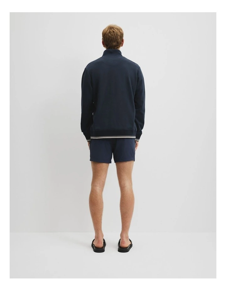 Verified Australian Cotton Cr Logo Half Zip Sweat in Navy image 4
