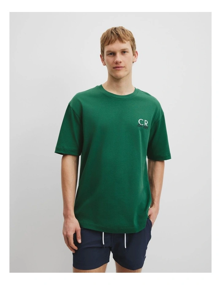 Australian Cotton Modern Logo T-Shirt in Jungle image 1