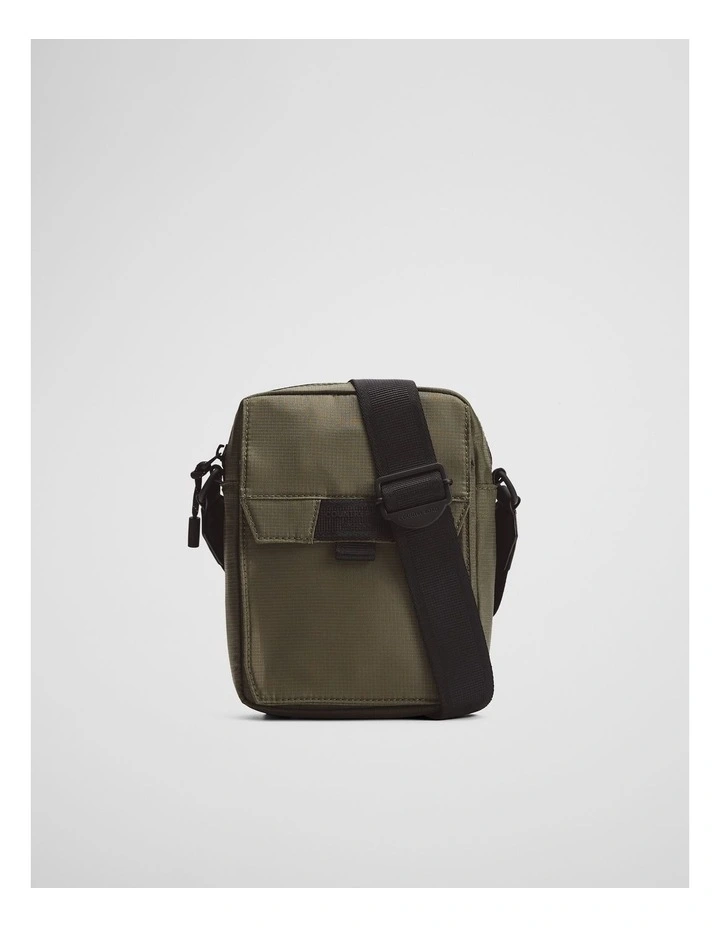 Textured Nylon Crossbody Bag in Moss Green image 1