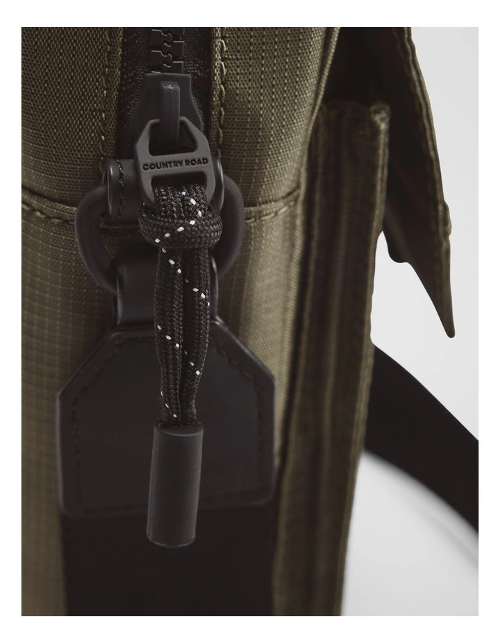 Textured Nylon Crossbody Bag in Moss Green image 4