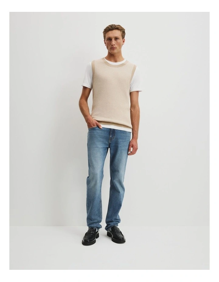 Cotton Textured Knit Tank in Ecru image 2