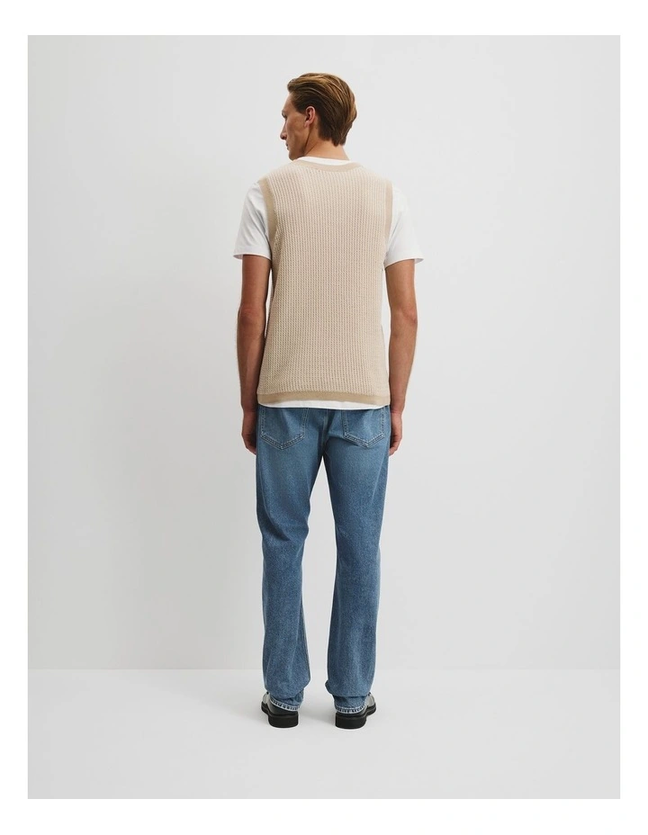 Cotton Textured Knit Tank in Ecru image 4